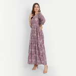 Ethnic Motifs V-neck Maxi Dress